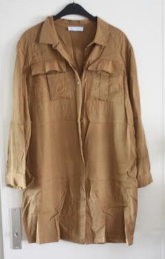 Lange blouse tuniek jurk caramelkleur maat 42