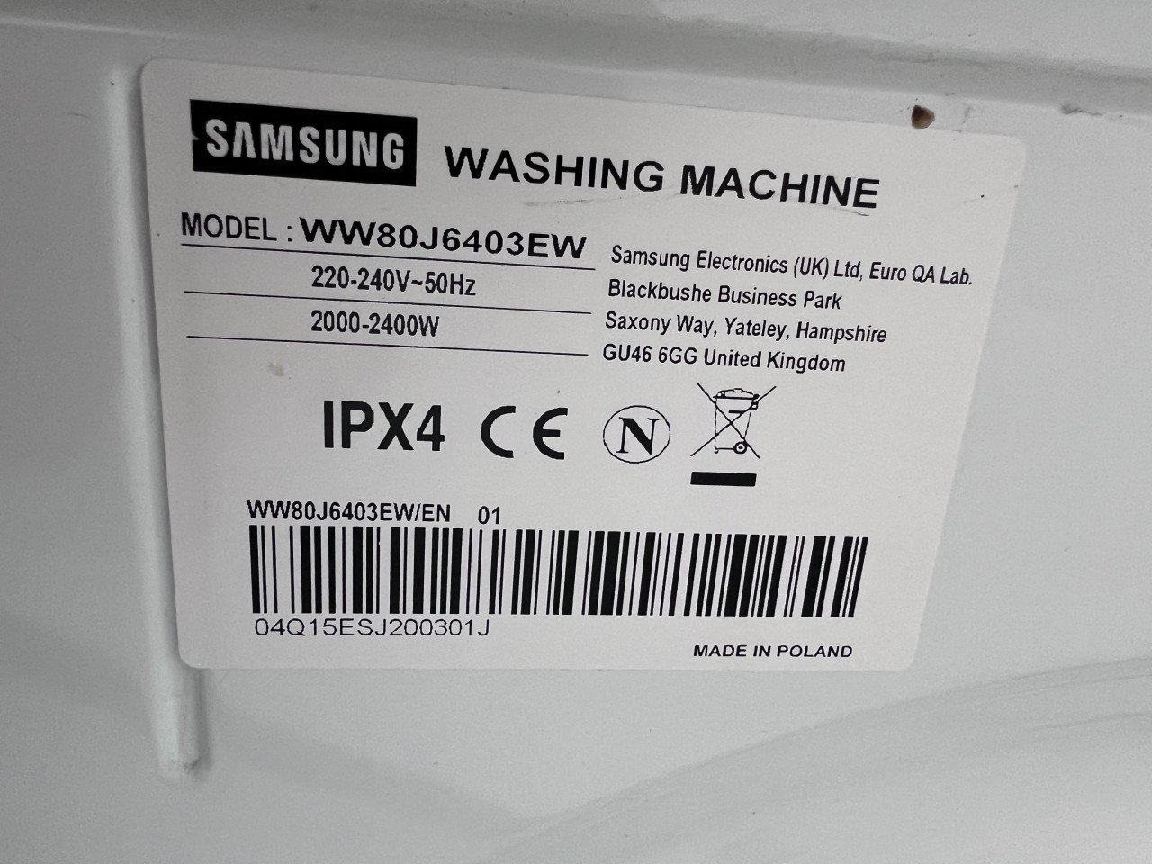 Nette Samsung EcoBubble 8kg wasmachine