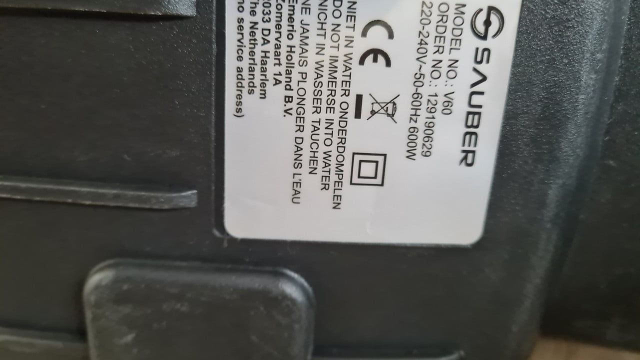 Stofzuiger merk SAUBER -Cicloon- zonder zaak-500W