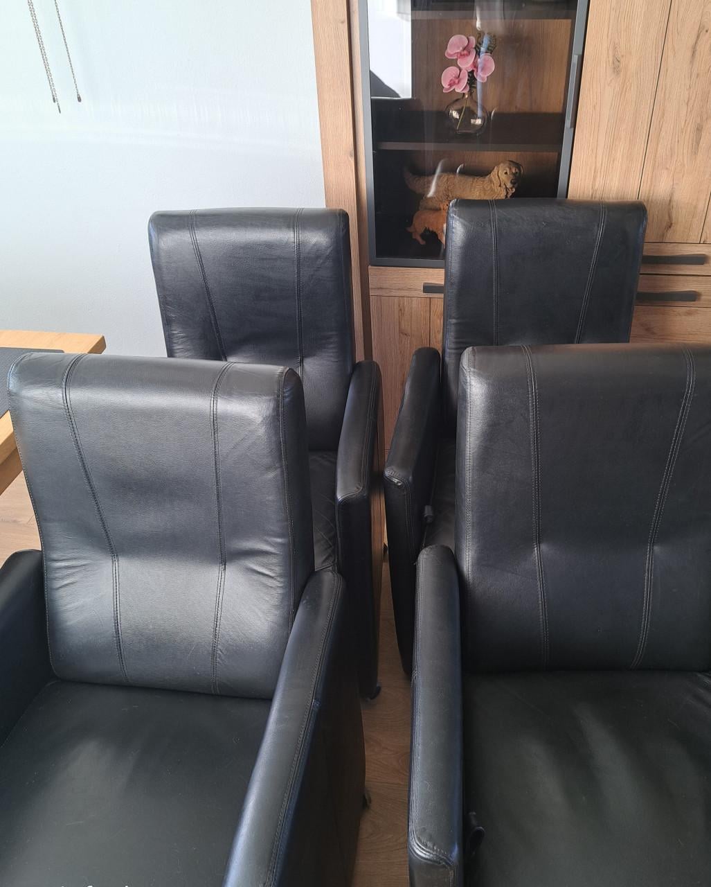 Lederen eetkamer stoelen