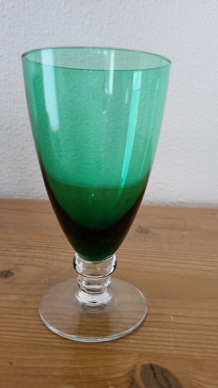Vintage glas groene kelk