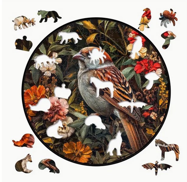 Houten puzzel : eekhoorn ( speciale dieren stukjes )
