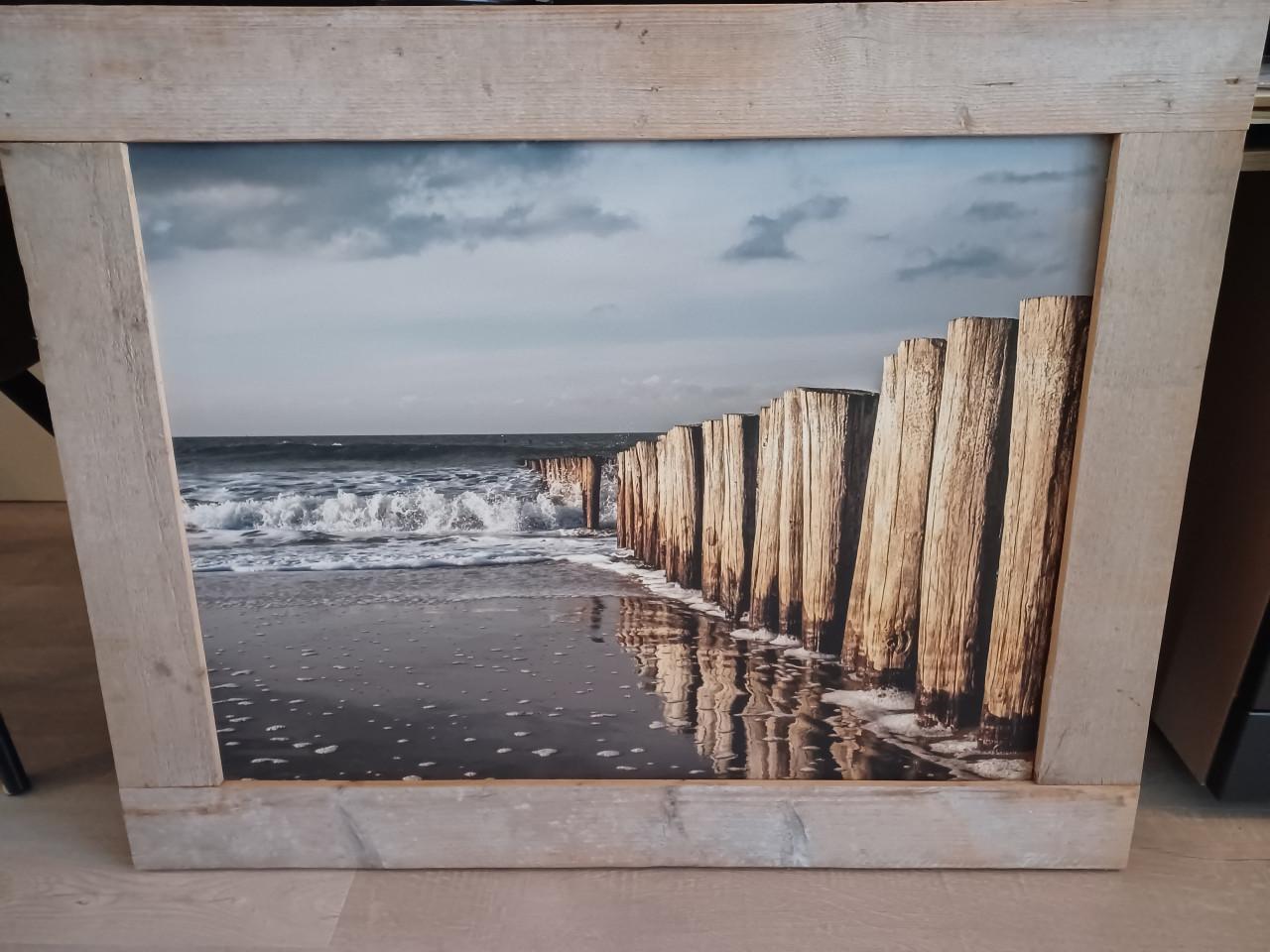 Meerpalen, foto op doek.