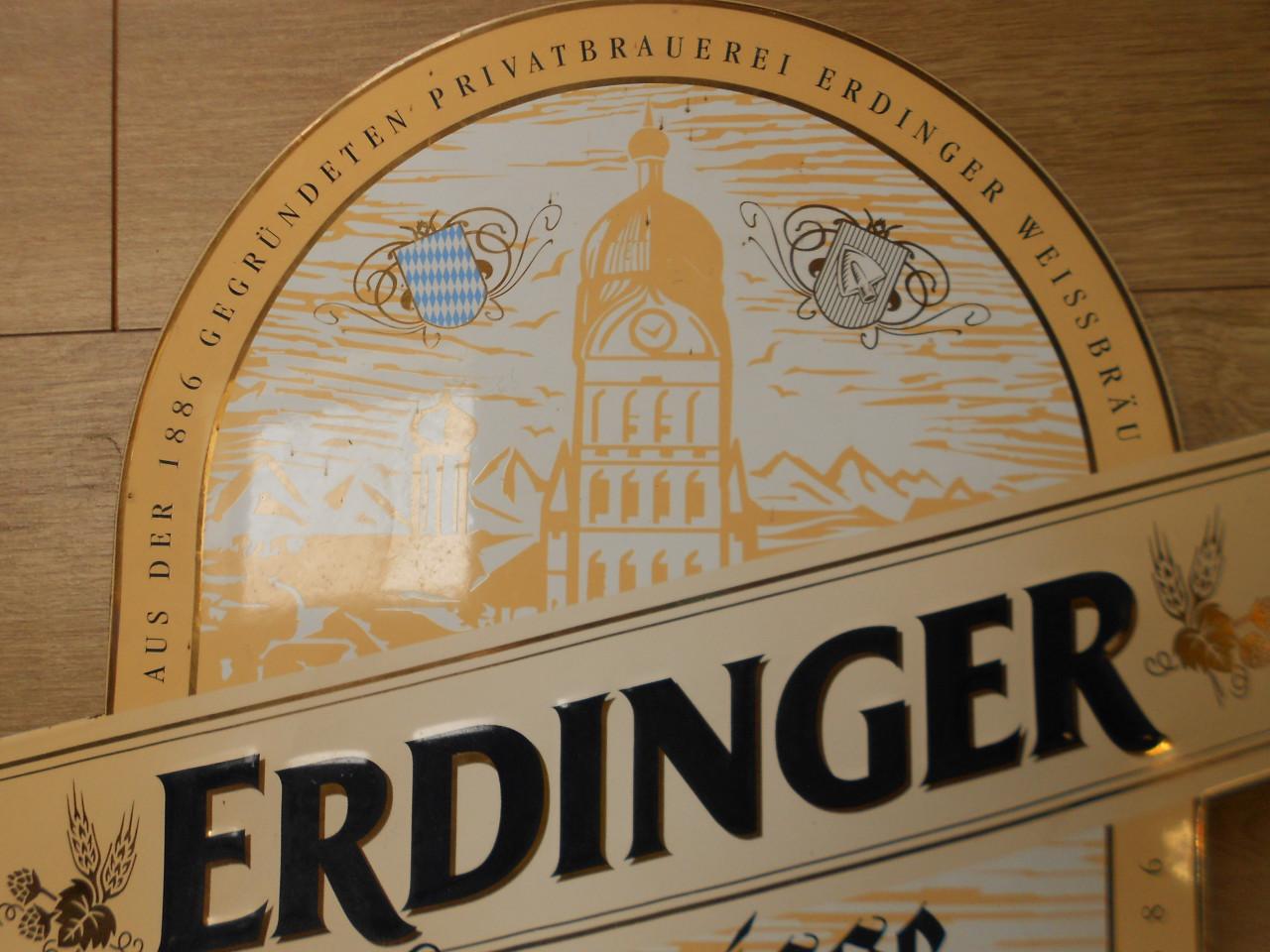 Emaille reclamebord Erdinger bier.