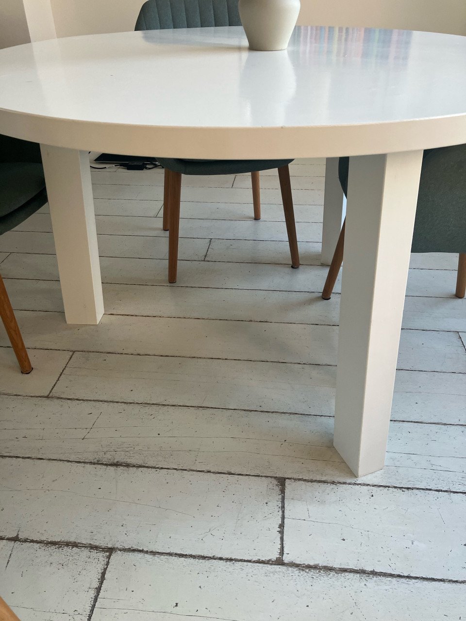 Eettafel rond 125 cm wit