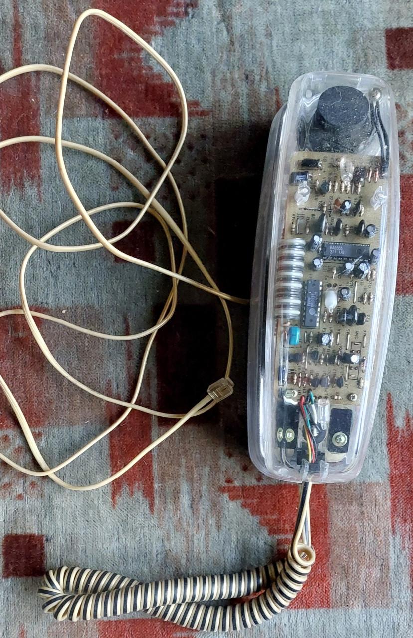 Vintage jaren 90 doorzichtige design telefoon
