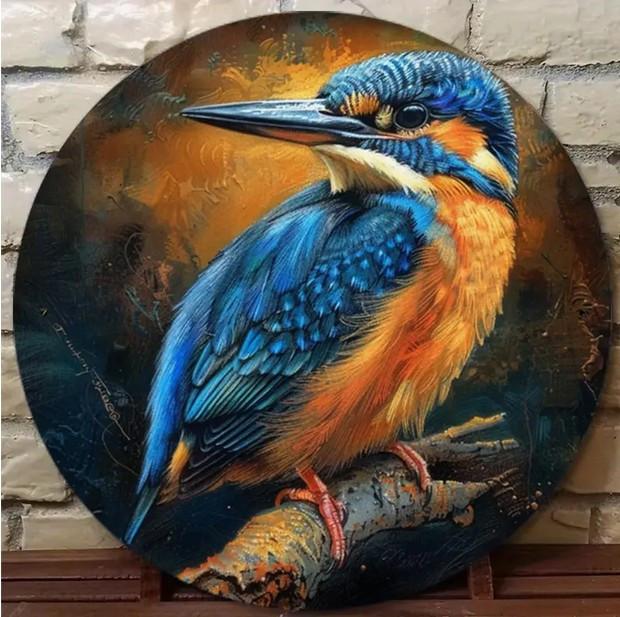 Op metaal - ijsvogel