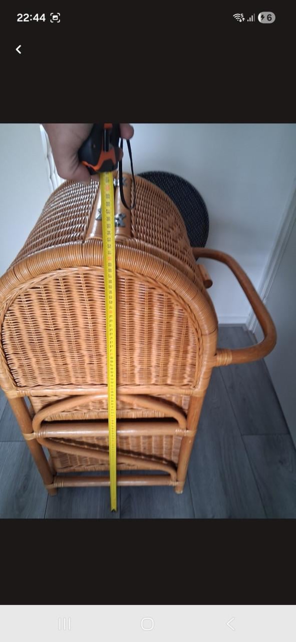 Vintage Rieten Rotan opbergmeubel