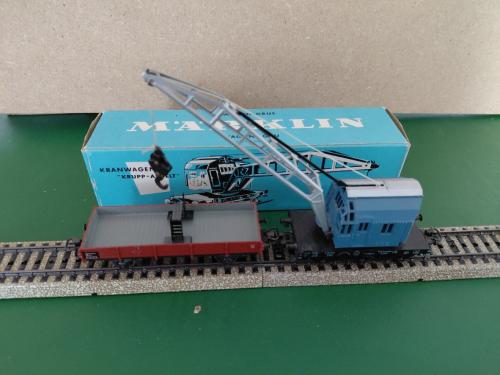 Märklin Kraanwagen met platte wagen