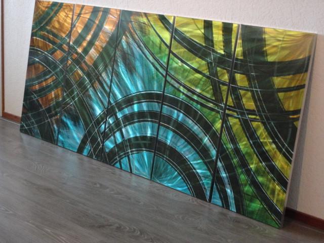 " Metal Energy " prachtig 5 luik Metal Art van 5 panelen