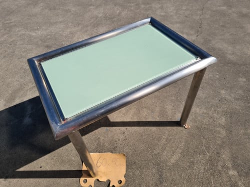 Tuintafel Rvs+ melkglas 160x80x80