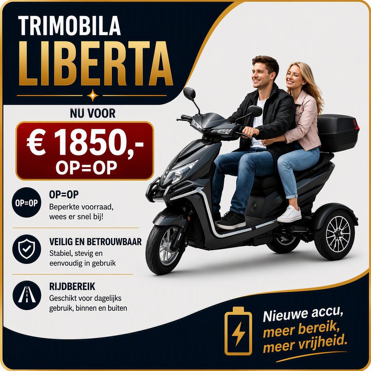 🚀  2‑PERSOONS SCOOTMOBIELEN!   met de looks van een scooter