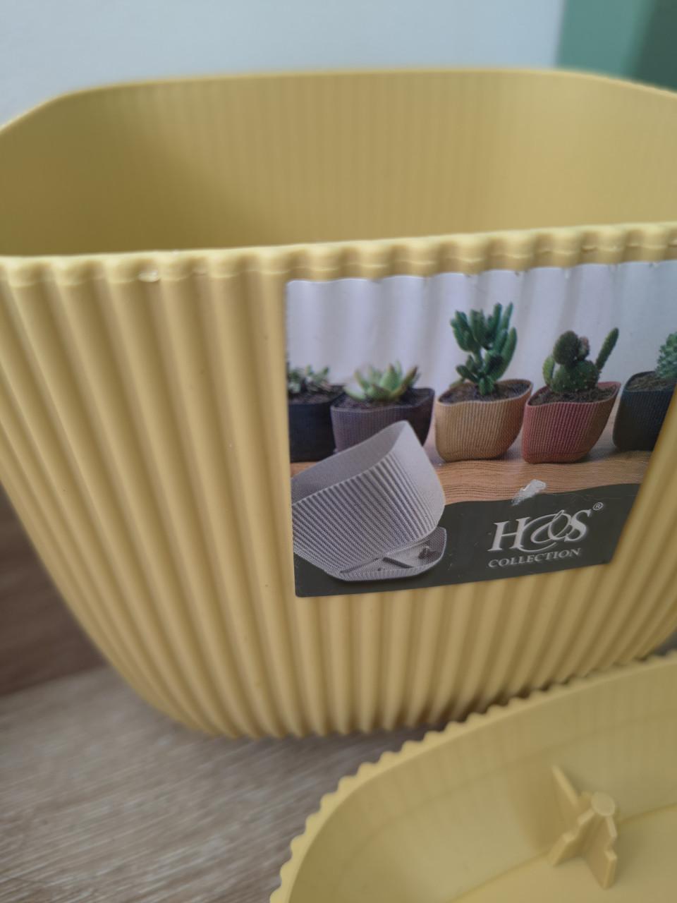 Prachtige set nieuwe bloempot H&S geel en oranje. Potten.