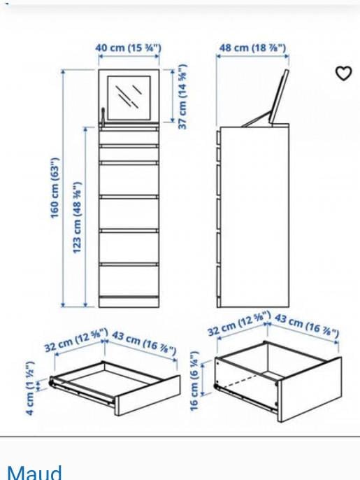 Malm ladekast met spiegel ikea