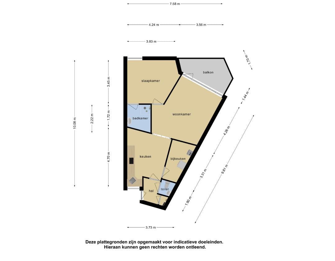 2 kamer appartement op de begane grond met terras in Goes (alleen koop)