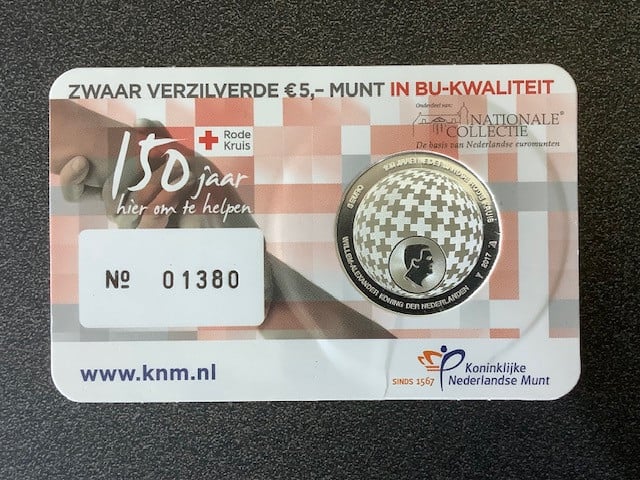 Coincard Het Rode Kruis Vijfje 2017 in BU-kwaliteit.