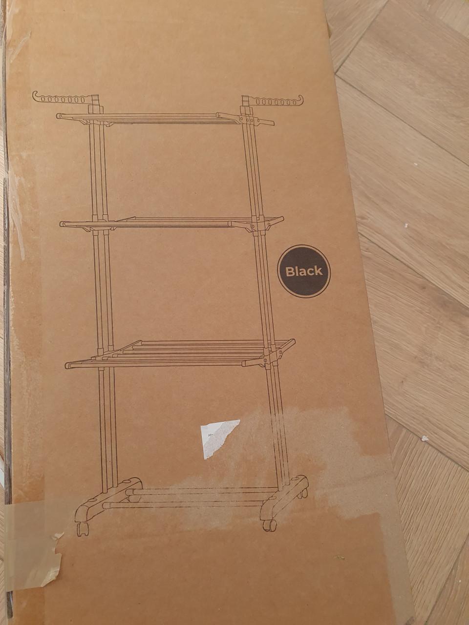 Vonia droogtoren zwart nieuw in doos | inklapbaar droogrek