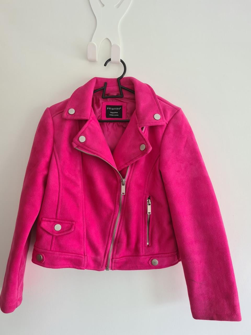 Fuchsia roze bikerjasje van Primark  Maat 128