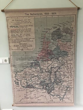 Vintage wandkaart van Nederland