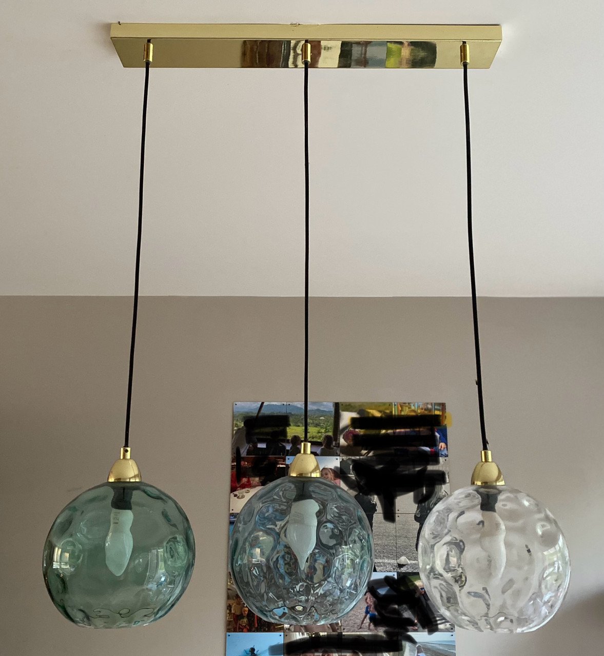 Hanglamp Ilaria 3 Light Linear Pendant Bar Ceiling Light in Blue