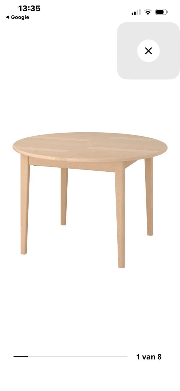 Ikea Uitschuifbare tafel Licht beuken /fineer