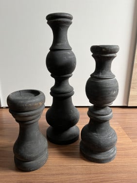 Houten kandelaars