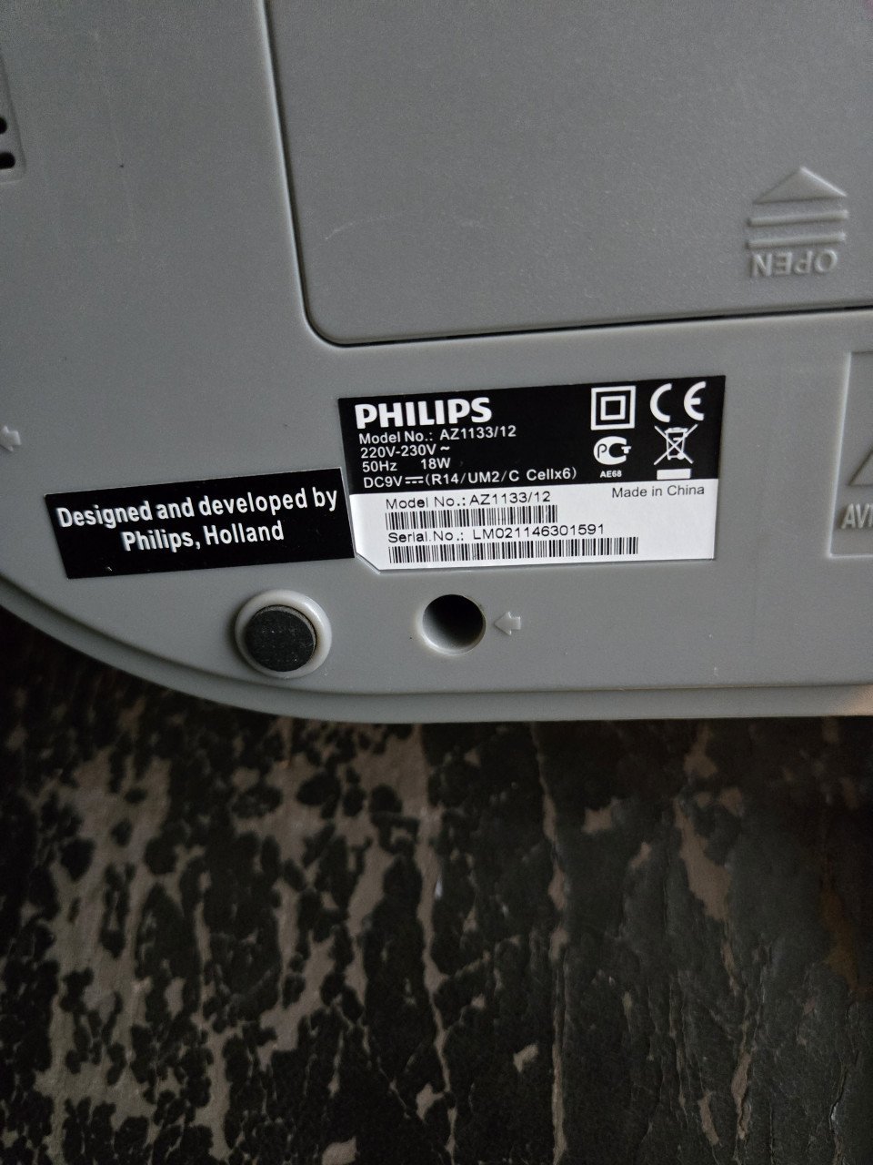 Philips AZ1133 CD-soundmachine Speelt CD/CD-R/CD-RW/MP3 af.