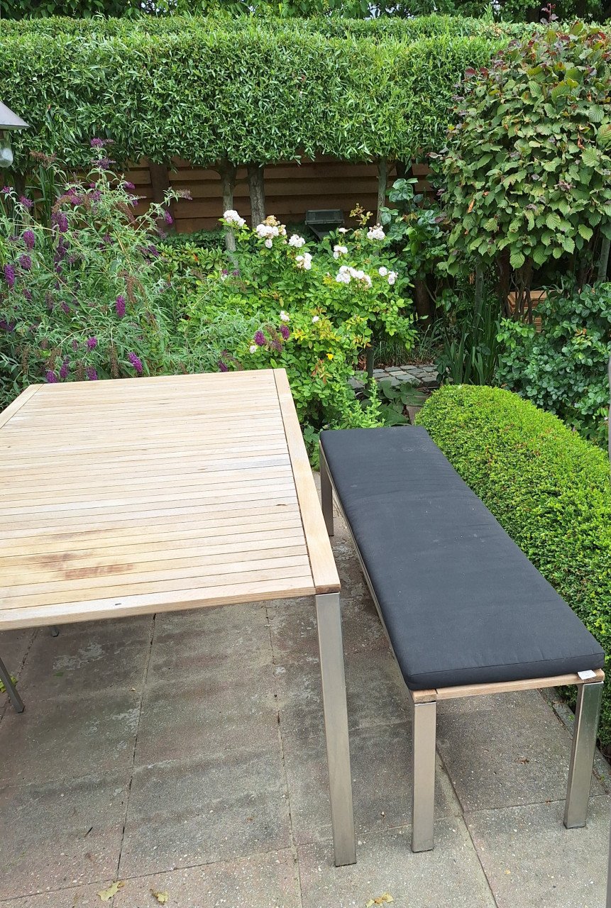 RVS en teakhouten tuinset