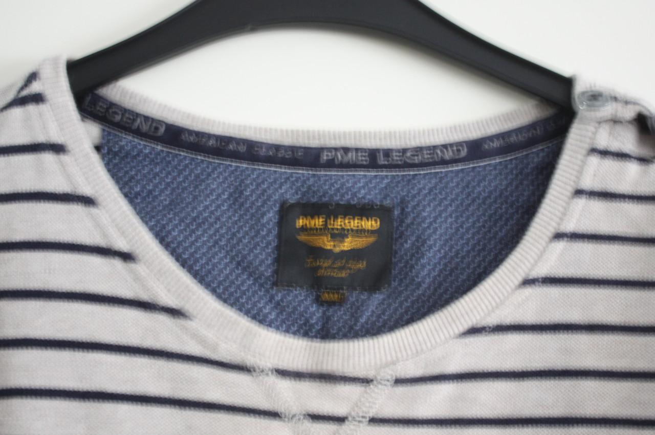 Beige blauw gestreepte trui maat 3xl