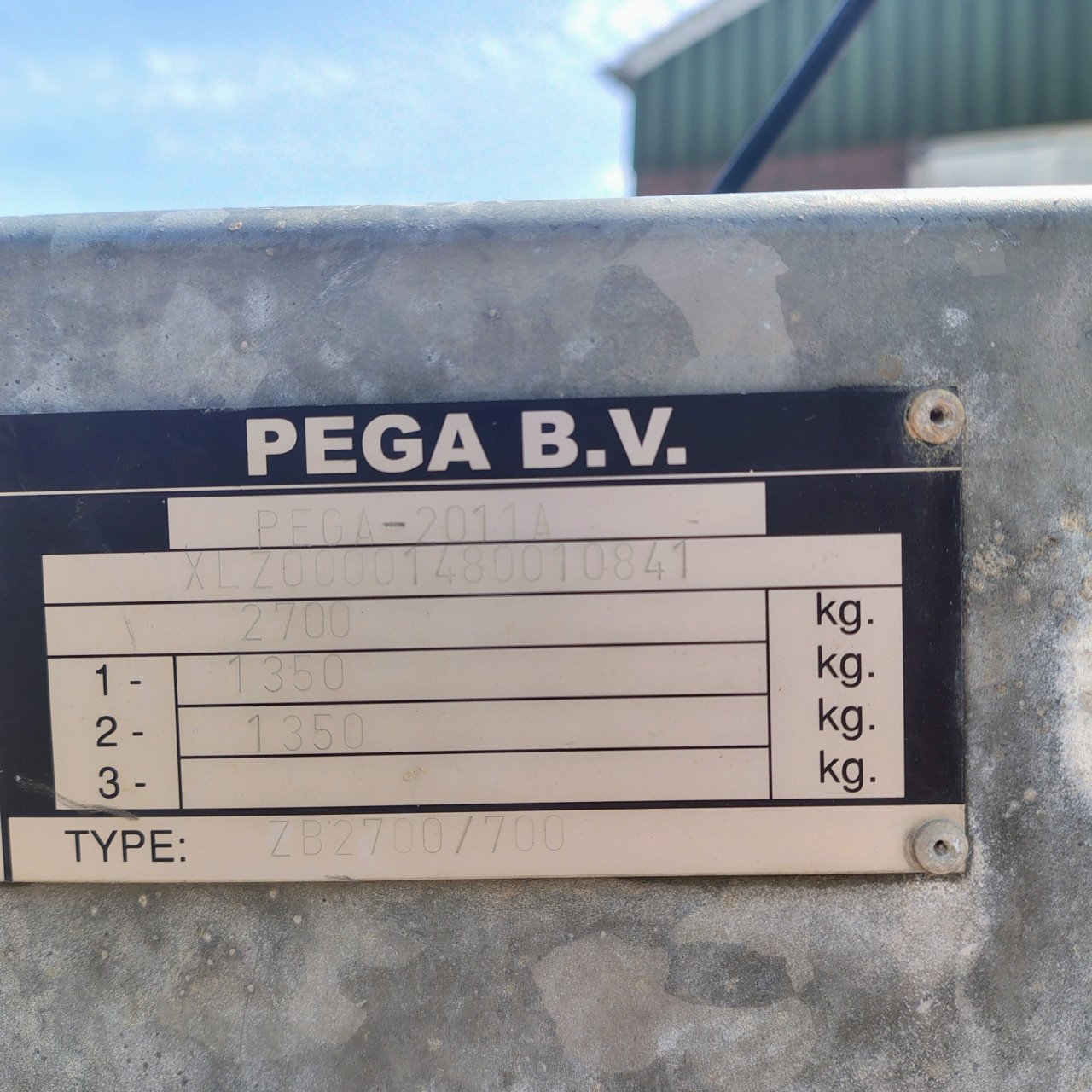 Pega boottrailer ZB2700/700 Comfort – 2.700 kg
