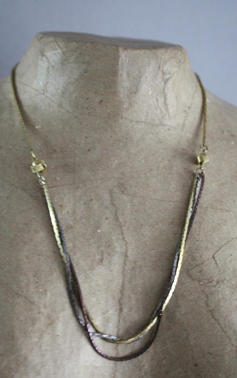 Goudkleurige ketting met zilver en brons