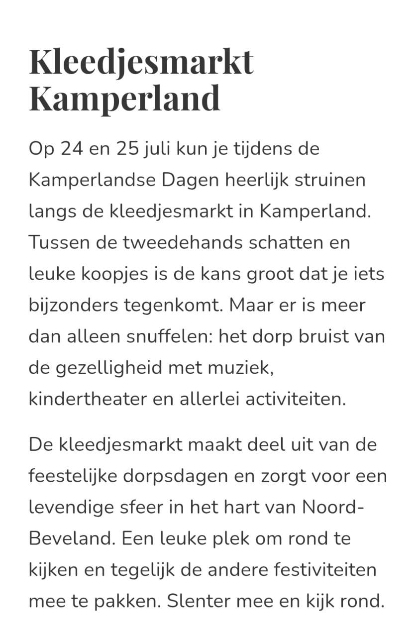 Kamperlandse dagen met kleedjesmarkt