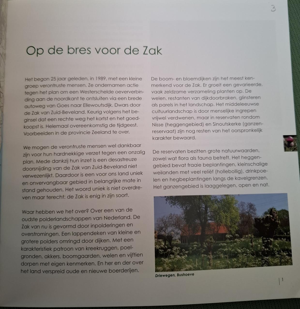 Op de bres voor de Zak, 25 jr Stichting Behoud de Zak van Zuid-Beveland