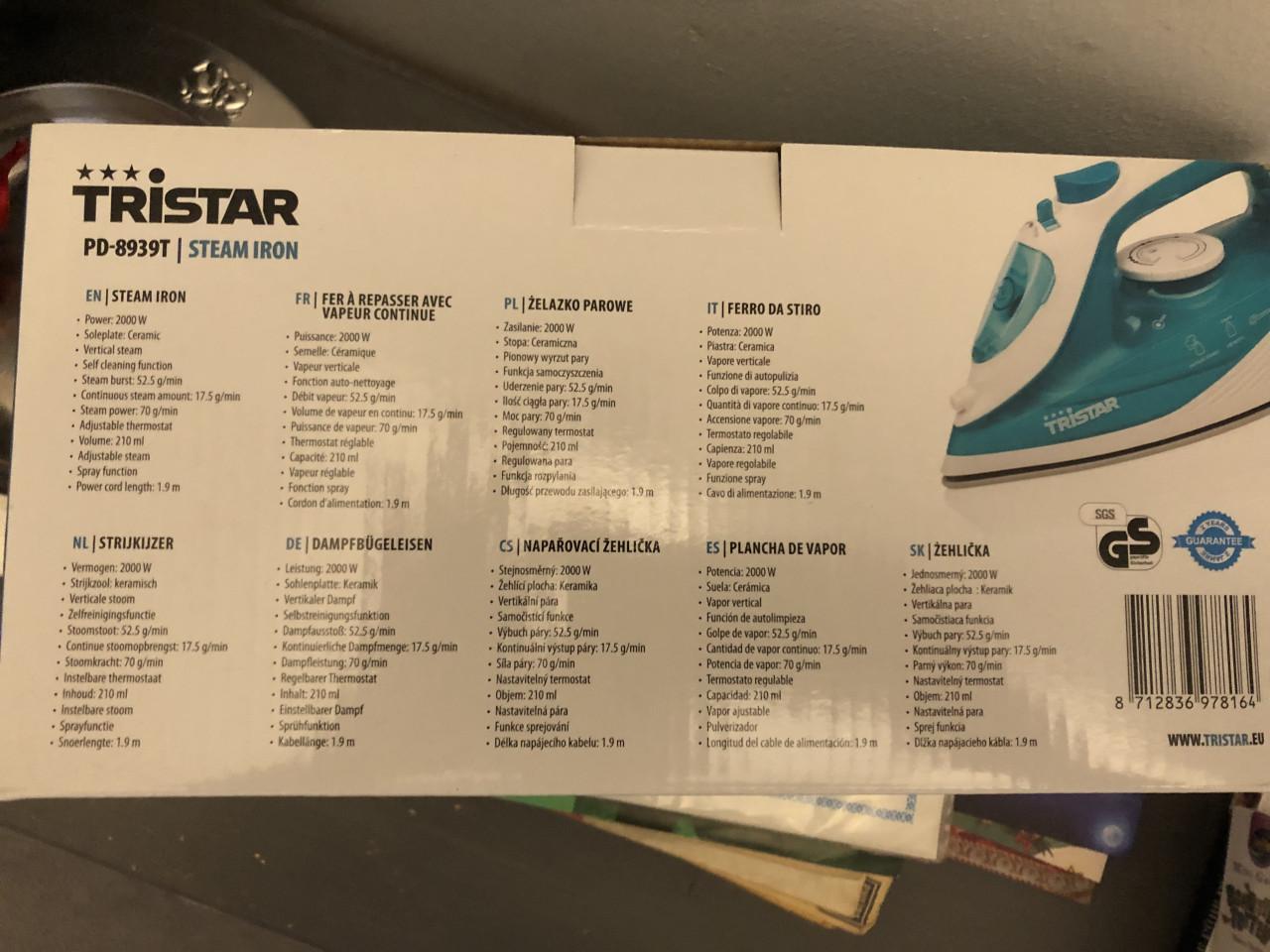 Tristar strijkijzer NIEUW