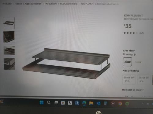 Uittrekbaar schoenenrek Komplement