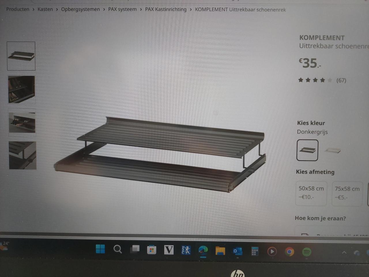 Uittrekbaar schoenenrek Komplement