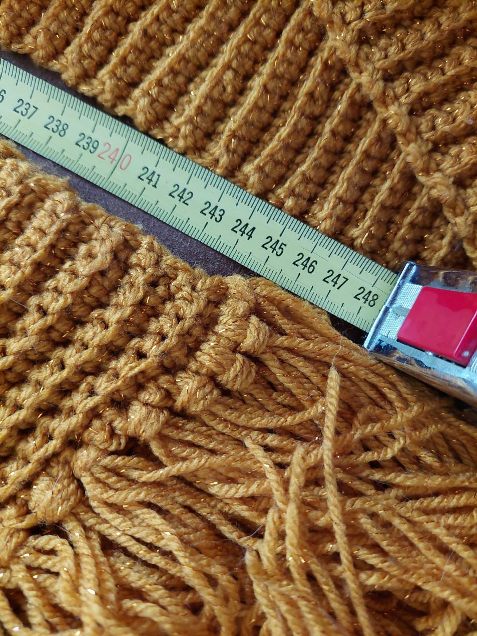 Nieuwe handmade dames sjaal & haarband okergeel