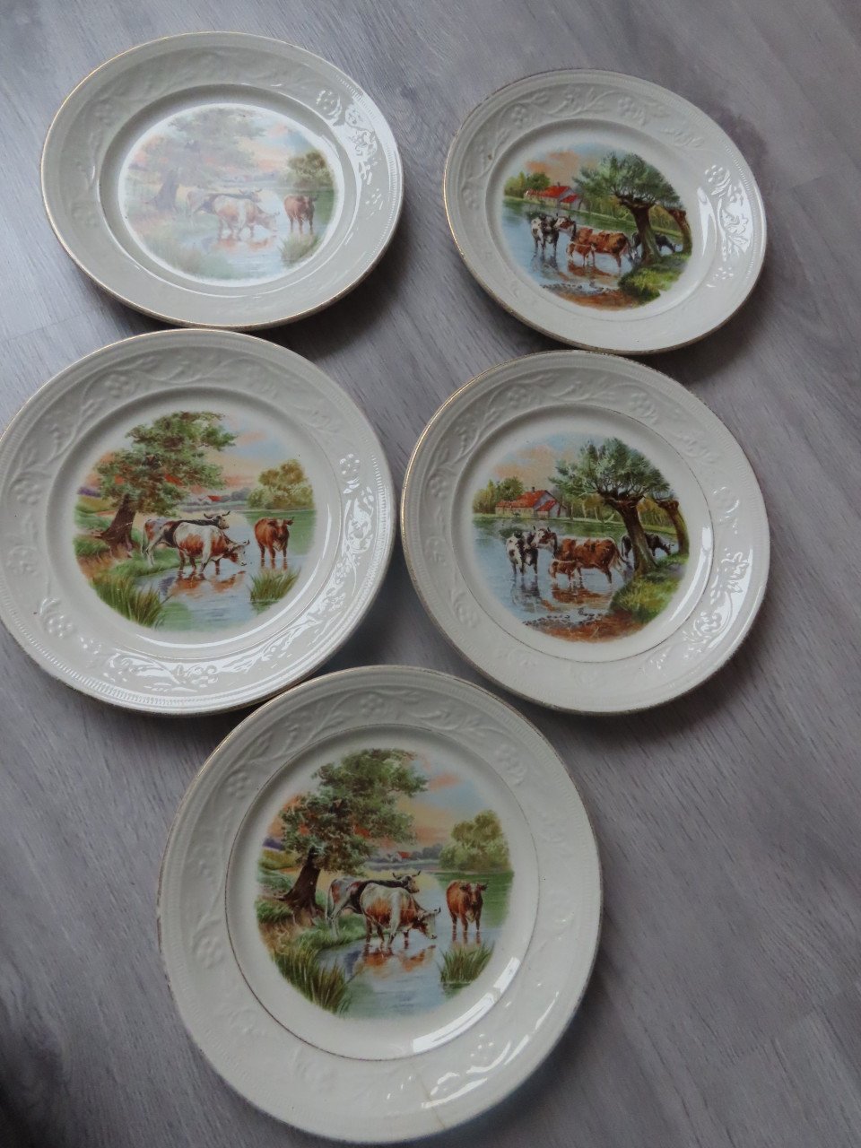 5 antieke borden