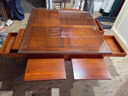 Salontafel met 8 extra uitschuifbladen en 4 lades