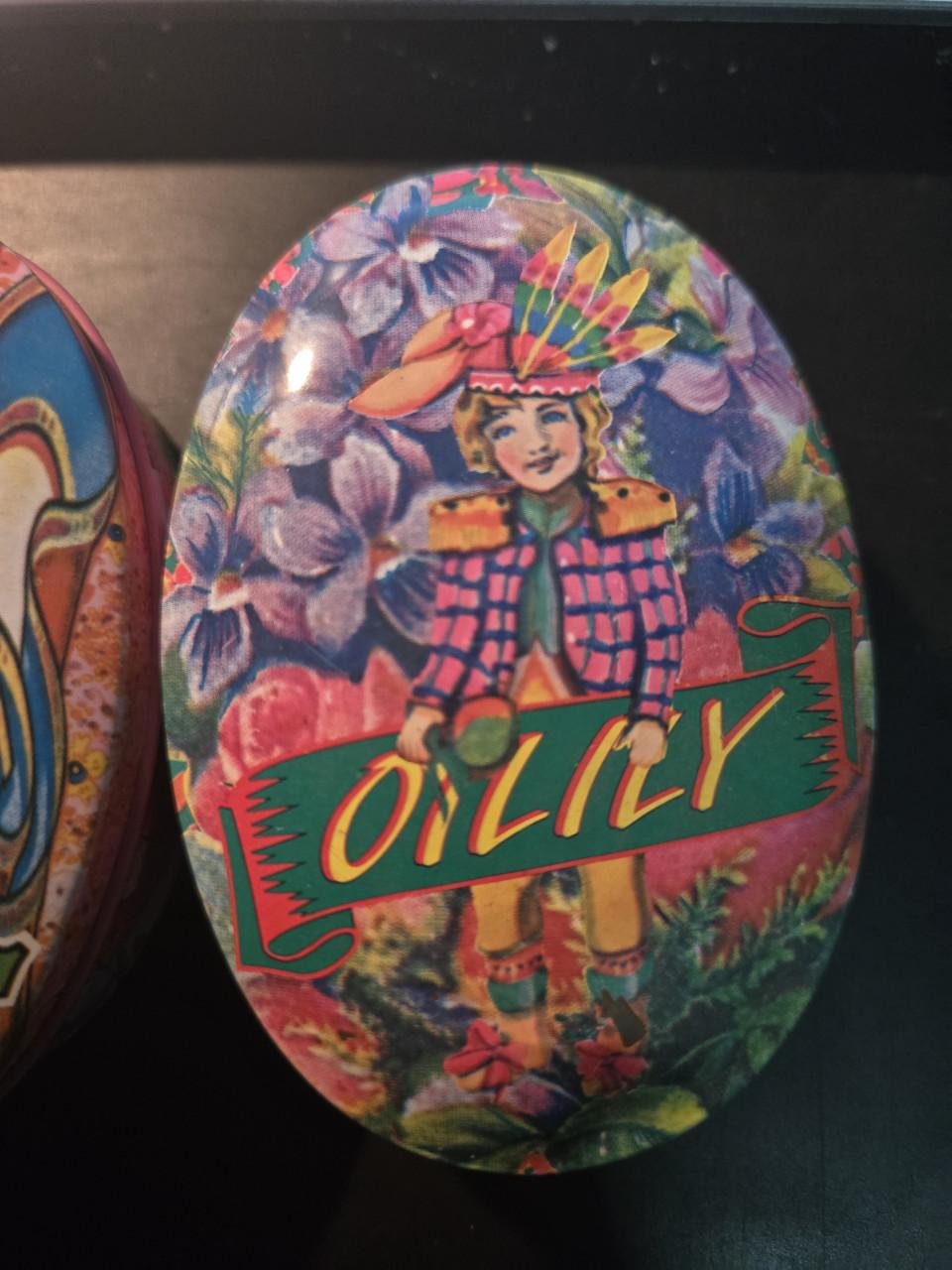 2 vrolijke ovale blikjes Oilily 8.5x6cm