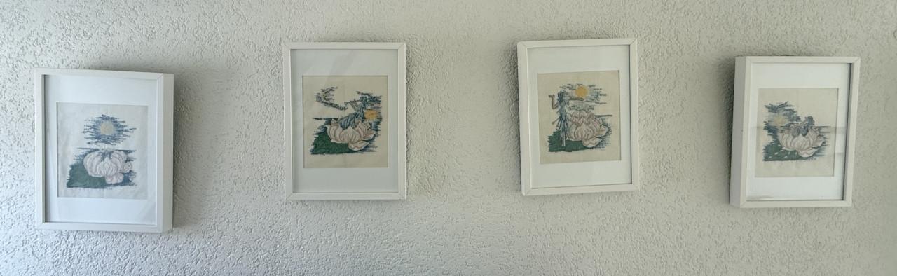 Borduur werkjes / daimantpainting ingelijst