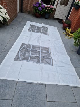 Zijkant voor partytent 4 x 4 meter.