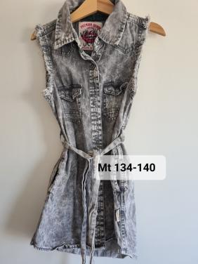 Vingino grijs spijkerstof jurkje  Maat 134-140