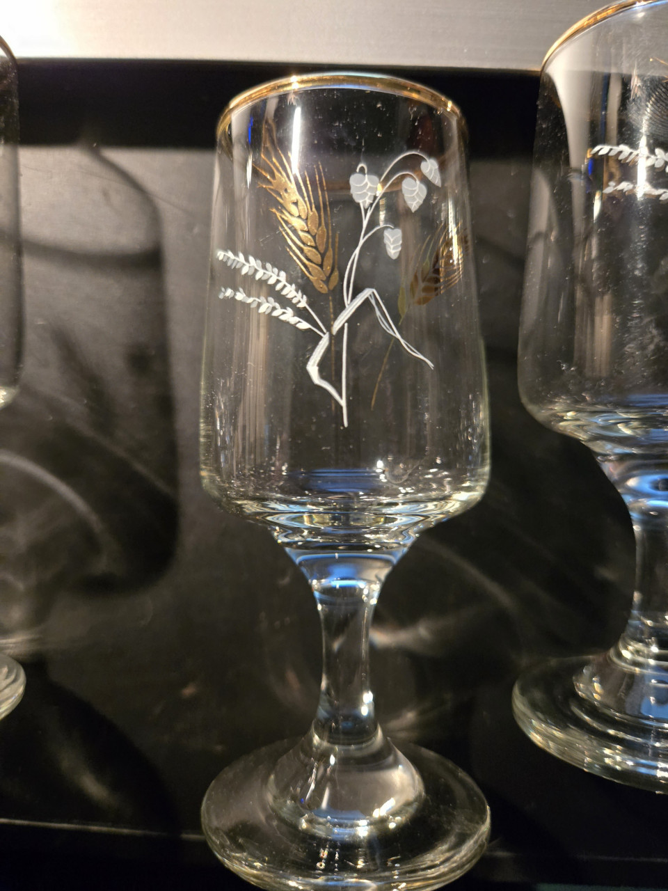 Vintage jaren 50 Dema vergulde tarwesherryglazen - 6 stuks  Helemaal gaaf.