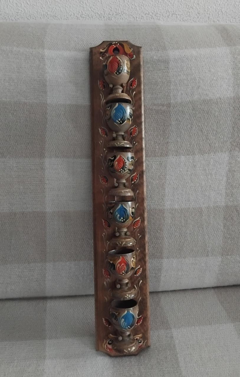 Vintage 6x Eierdopjes met Wandrek
