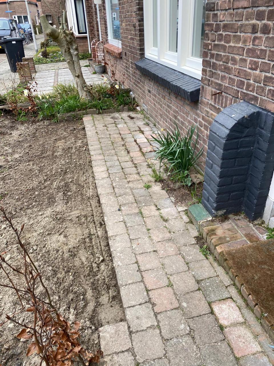 Terras vierkante zandstenen