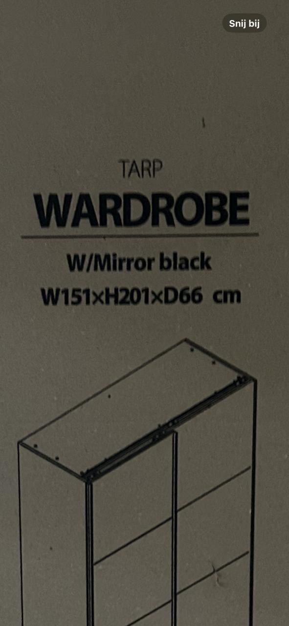 2 Schuifdeurkasten met spiegeldeur zwart