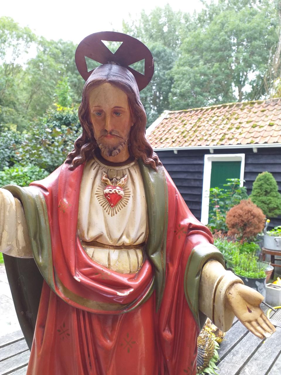 """"Antiek Heilig hart Christus beeld nog in prima staat.""""