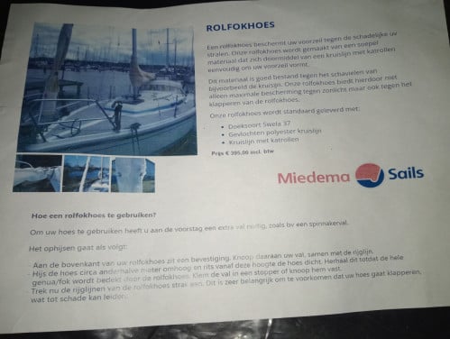 Nieuwe rolfokhoes van Miedemavoor friendship 22 23 compromis Dehler 23 25 2