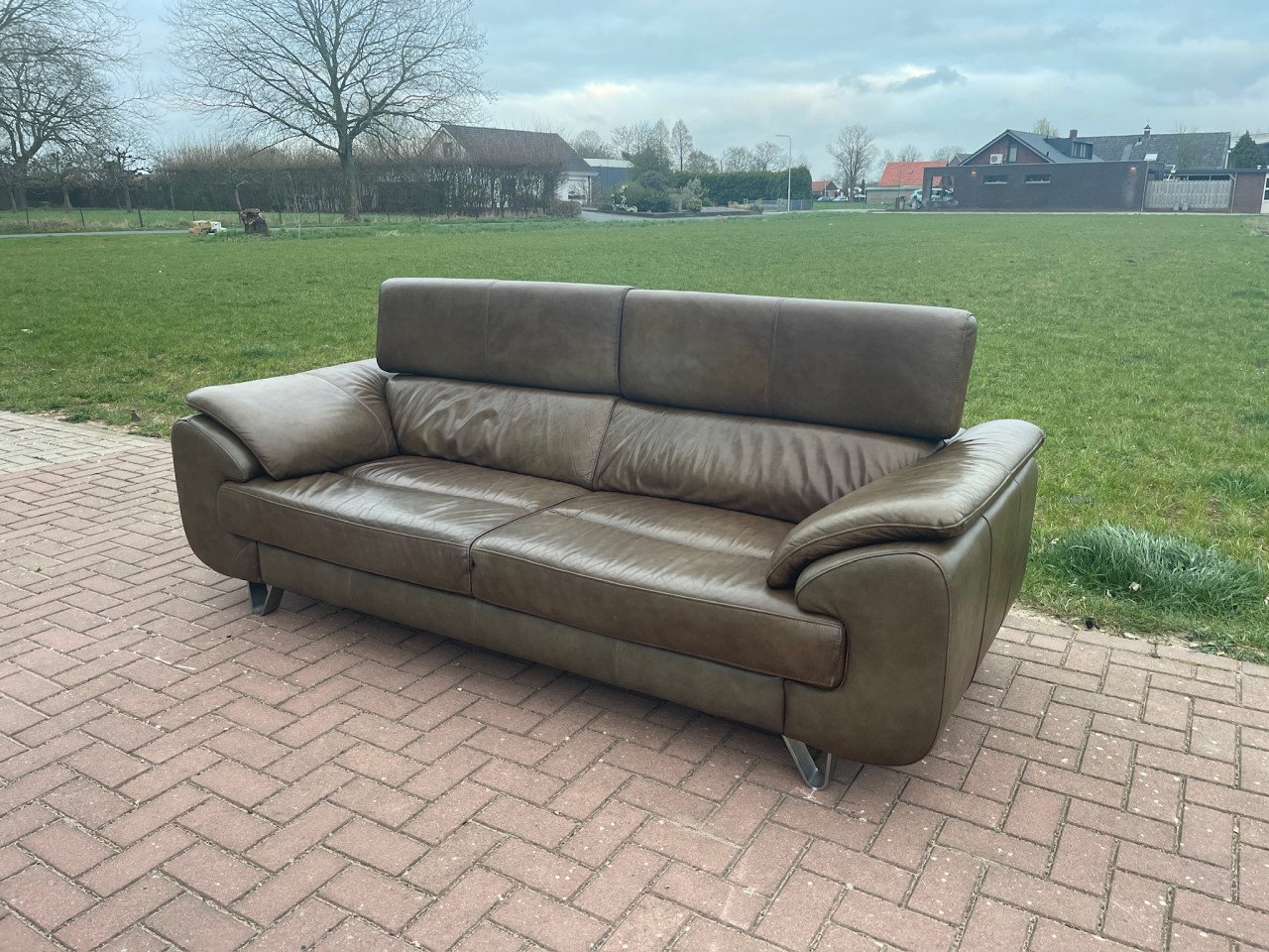 GRATIS LEVERING HEEL NL Henders & Hazel Echt Leer 3 zits Bank